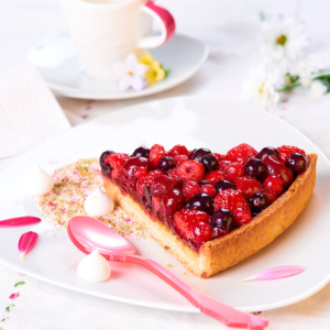 tarte aux fruits rouges et biscuit au citron