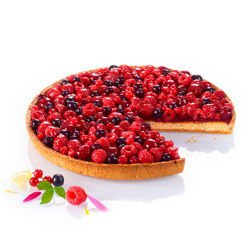 tarte aux fruits rouges et biscuit au citron