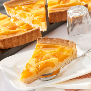 tarte clafoutis abricots prédécoupée