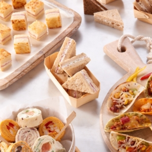 Bouchées apéritives Boncolac : mini croque-monsieur, mini wrap, mini club sandwich